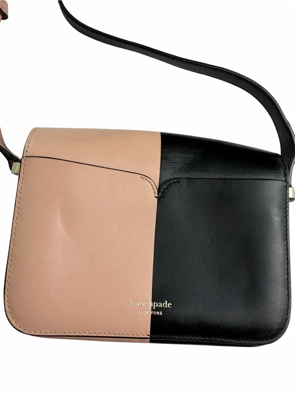 Kate Spade Nicola Bicolor Small Flap Shoulder crossbody bag black pink purse - Picture 4 of 10